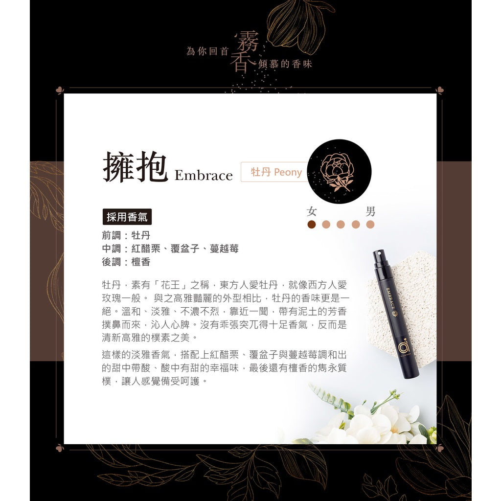 【愛創造 Allietare】經典單入霧香禮盒『擁抱 EMBRACE』(牡丹) WePerfume霧香