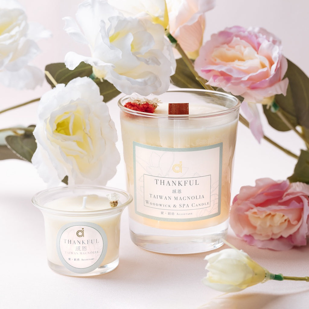【愛創造 Allietare】『感恩 Thankful』(白玉蘭) 香氛木芯乳液蠟燭-200g 手工香薰蠟燭